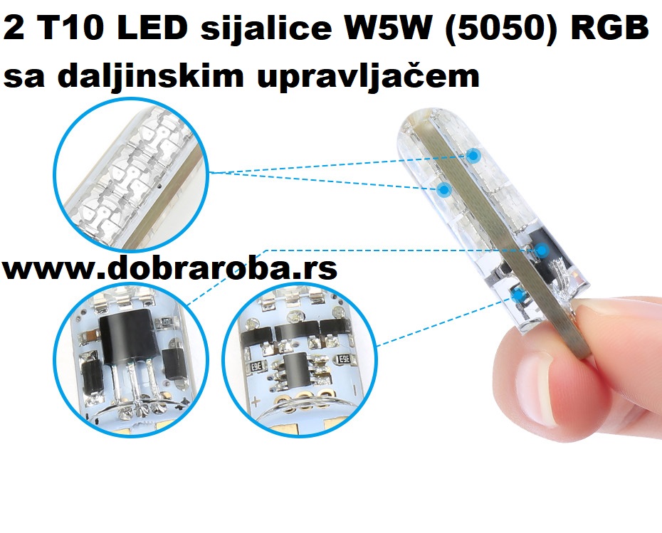 DOBRA ROBA - 2 T10 sijalice za kola sa daljinskim upravljačem 004