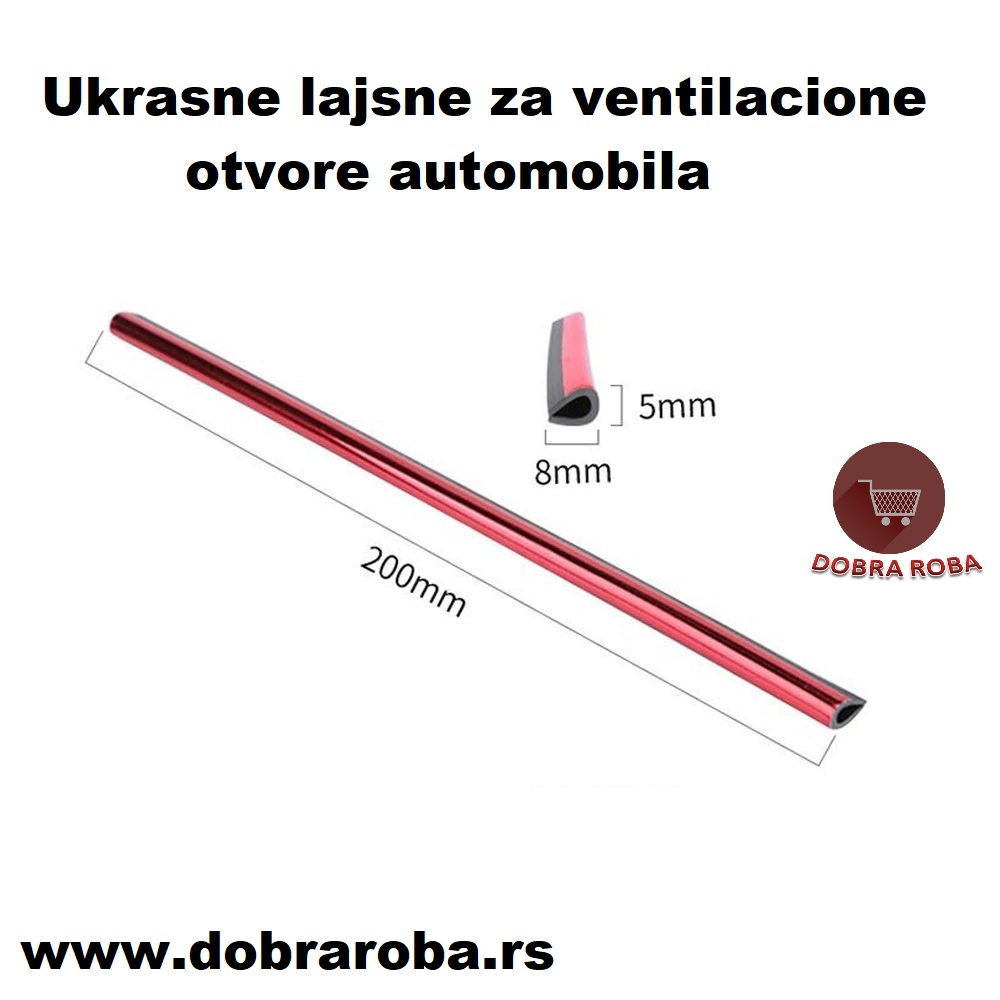 Ukrasne lajsne za ventilacione otvore automobila -CRVENE - DOBRA ROBA 03