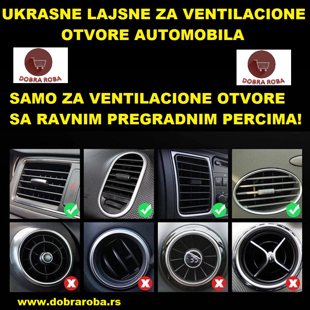 Ukrasne lajsne za ventilacione otvore automobila -CRVENE - DOBRA ROBA 04