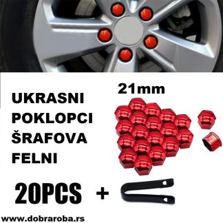 Ukrasni poklopci šrafova felni - 21mm - DOBRA ROBA 01