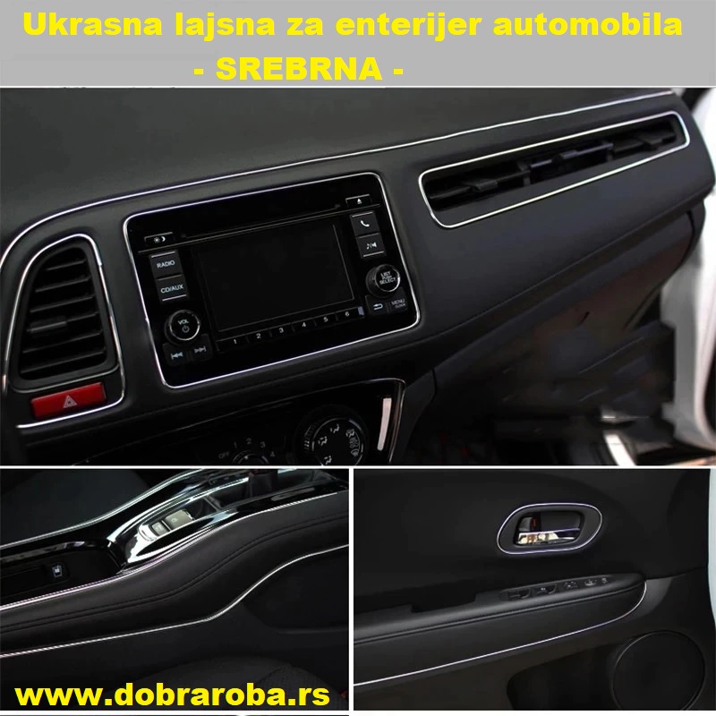 Ukrasna lajsna za enterijer automobila - SREBRNA - DOBRA ROBA 03