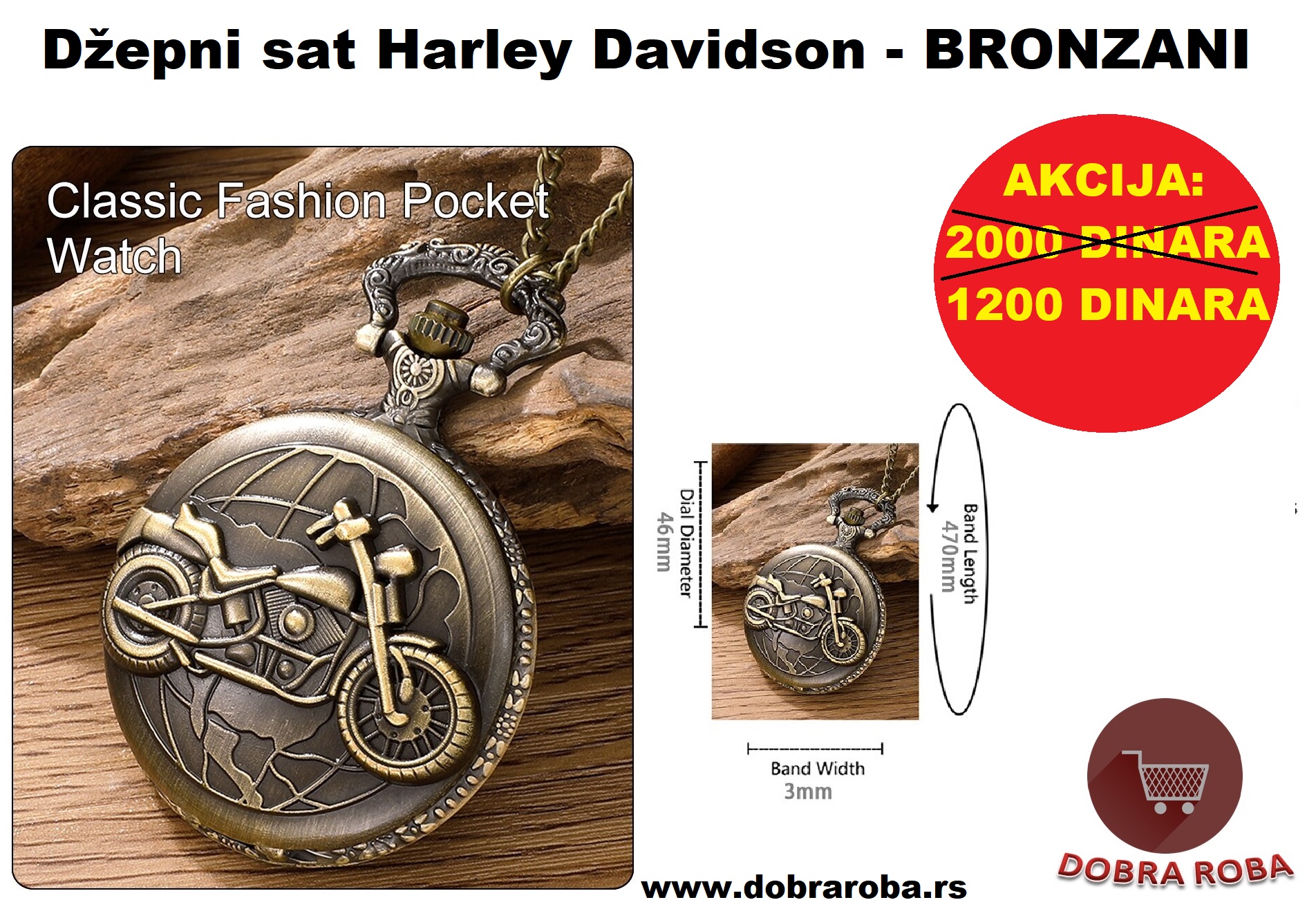 DŽEPNI SAT Harley Davidson - DOBRA ROBA 003