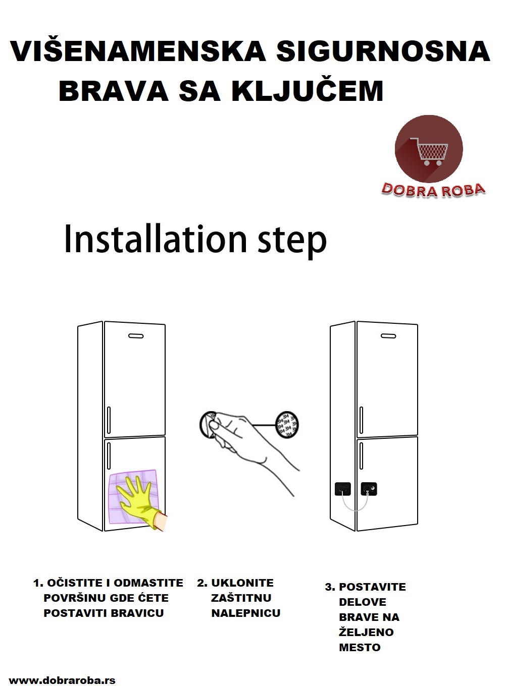 VIŠENAMENSKA SIGURNOSNA BRAVA SA KLJUČEM - DOBRA ROBA 001