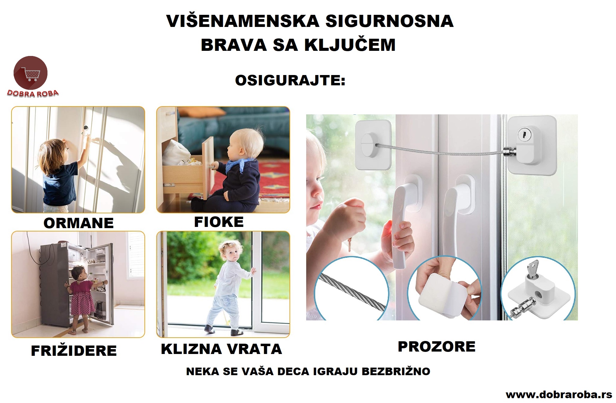 VIŠENAMENSKA SIGURNOSNA BRAVA SA KLJUČEM - DOBRA ROBA 002