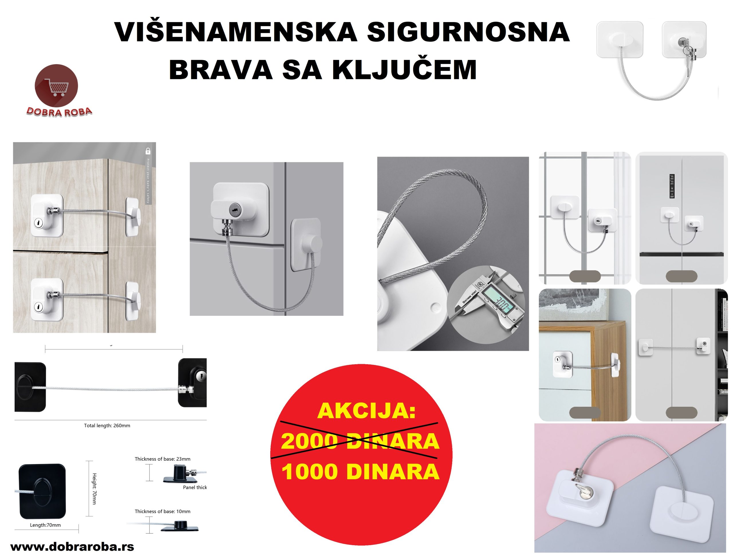 VIŠENAMENSKA SIGURNOSNA BRAVA SA KLJUČEM - DOBRA ROBA 004