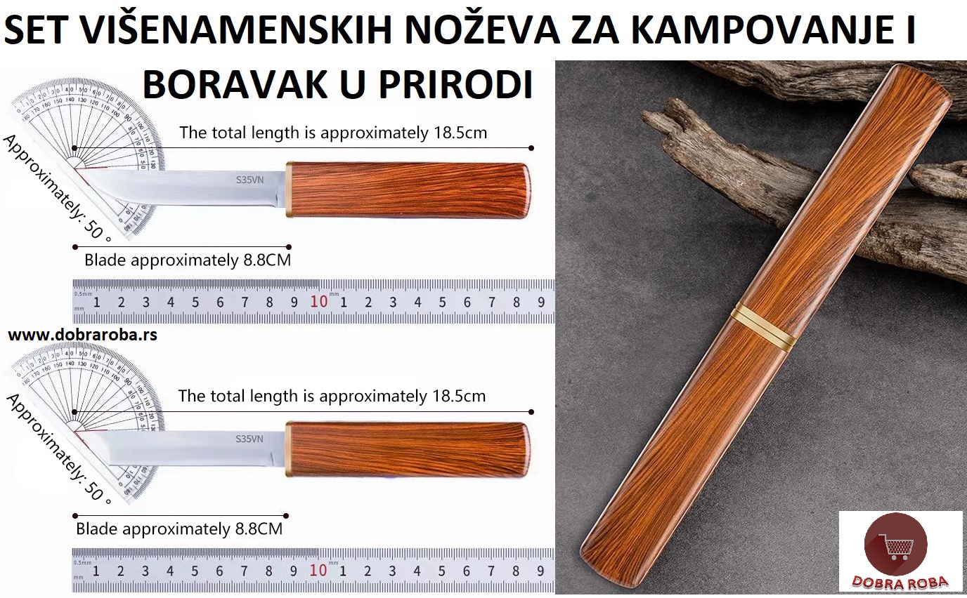SET VIŠENAMENSKIH NOŽEVA ZA KAMPOVANJE I BORAVAK U PRIRODI - DOBRA ROBA 001