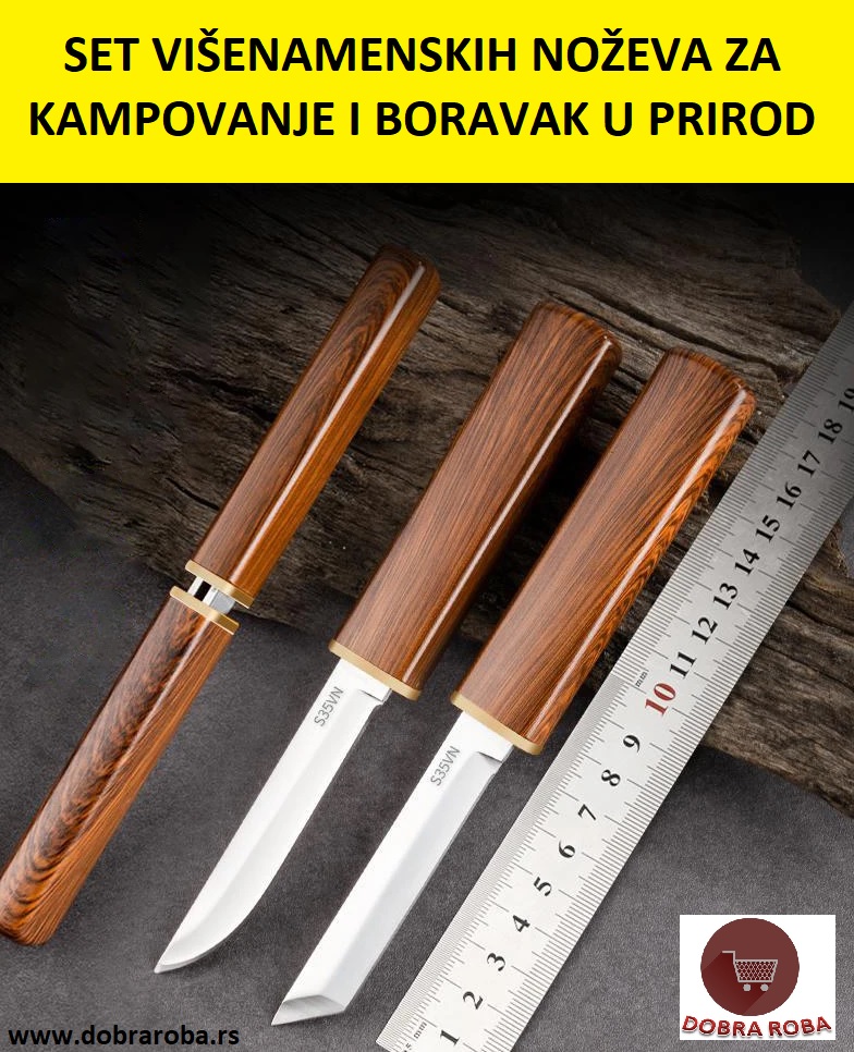 SET VIŠENAMENSKIH NOŽEVA ZA KAMPOVANJE I BORAVAK U PRIRODI - DOBRA ROBA 002