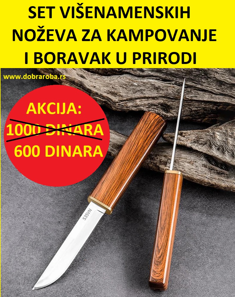 SET VIŠENAMENSKIH NOŽEVA ZA KAMPOVANJE I BORAVAK U PRIRODI - DOBRA ROBA 003