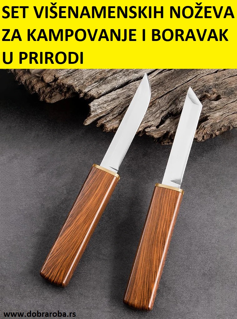 SET VIŠENAMENSKIH NOŽEVA ZA KAMPOVANJE I BORAVAK U PRIRODI - DOBRA ROBA 004