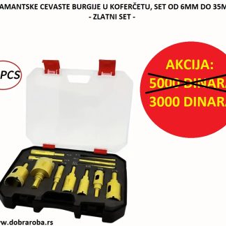 DIJAMANTSKE CEVASTE BURGIJE U KOFERČETU - ZLATNI SET - DOBRA ROBA 002
