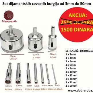 Set dijamantskih cevastih burgija od 3mm do 50mm - DOBRA ROBA 003