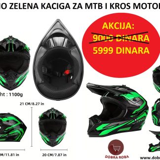 DOBRA ROBA - KACIGA CRNO ZELENA ZA MTB I KROS MOTORE - 002