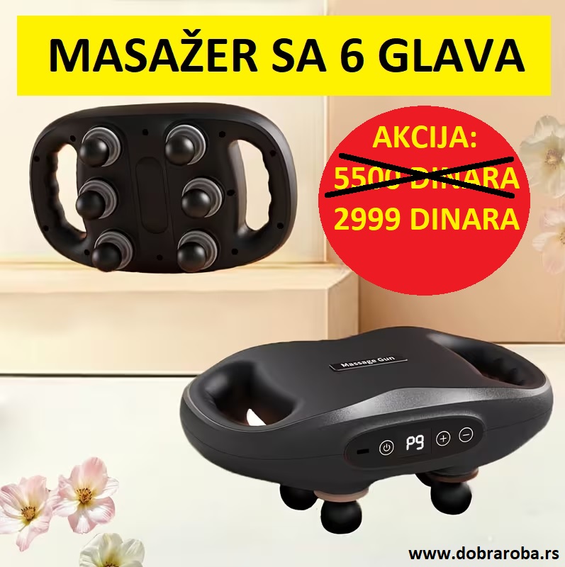 MASAŽER SA 6 GLAVA - BELA - DOBRA ROBA 001
