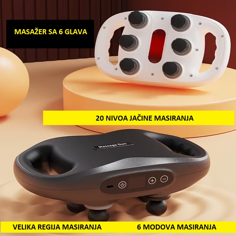 MASAŽER SA 6 GLAVA - BELA - DOBRA ROBA 002