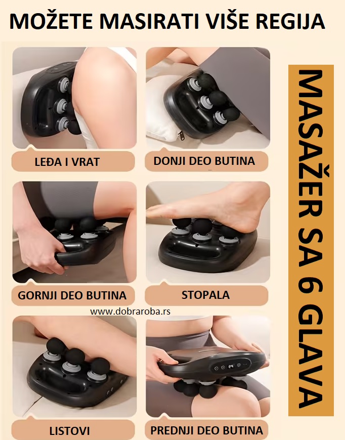 MASAŽER SA 6 GLAVA - BELA - DOBRA ROBA 004